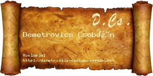 Demetrovics Csobán névjegykártya